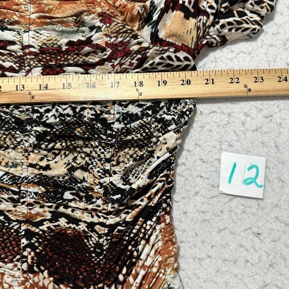 Chico's Size 2 Women's Large Animal Snakeskin Ruched Full Zip Sweatshirt Jacket - Picture 7 of 12